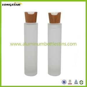 100ml glass cosmetic bottles with bamboo caps