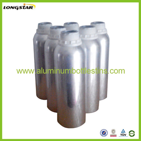300ml aluminum chemical bottle plain silver color