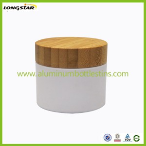 30g 50g PE cosmetic jars with bamboo lids