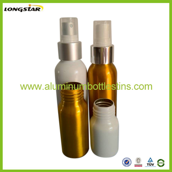 colored aluminum cosmetic bottle