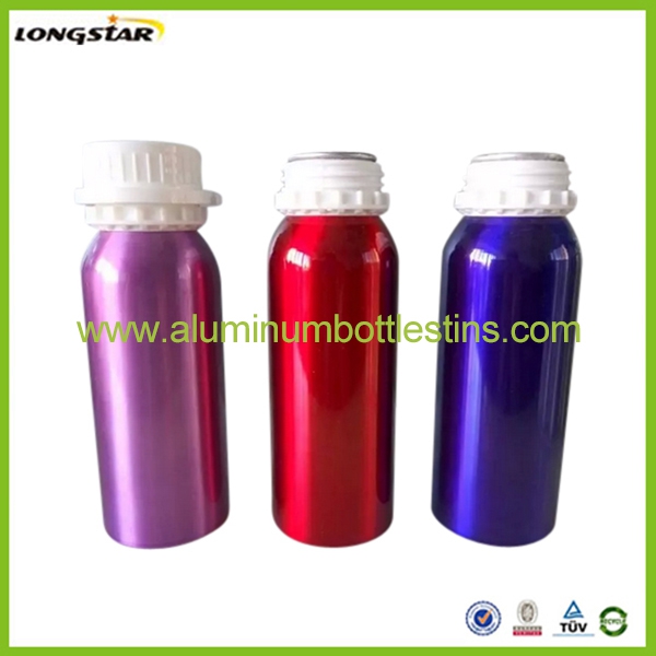 colored aluminum oil bottles