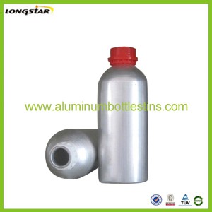 polished aluminum pesticide bottles