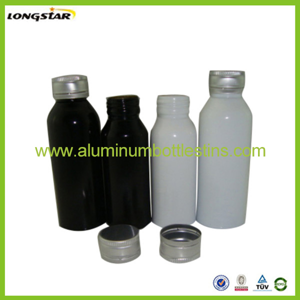 white black aluminum bottles